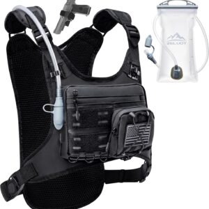 Zelvot Running Vest with 2L Water Bladder, Hydration Backpack, U.S. Design Patent, Lightweight Hydration Pack with Gear Holder, Reflective Chest Pack for Men Women